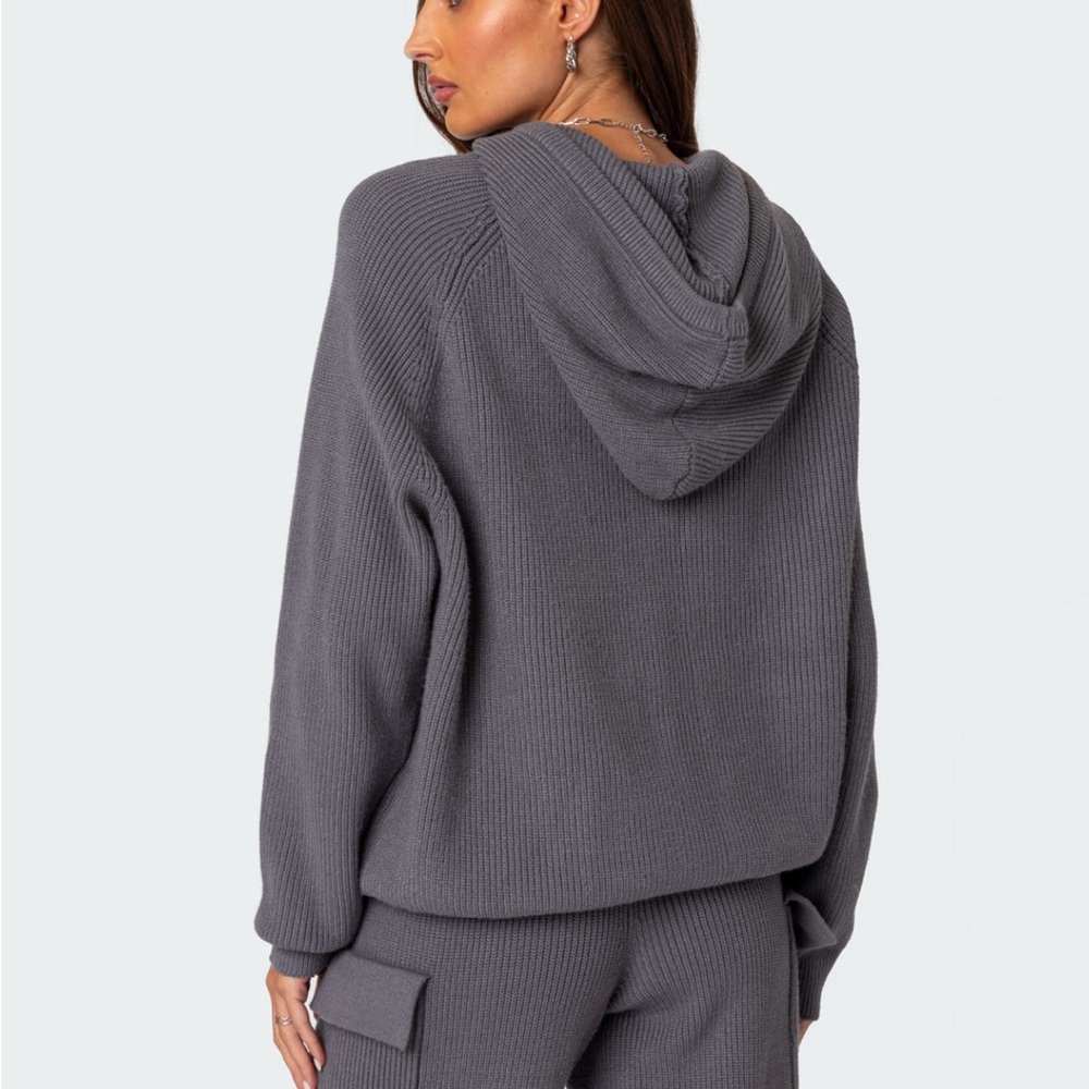 EDIKTED - wynter oversized knit hoodie in gray size small SOLD OUT IN ALL SIZES - Picture 5 of 5